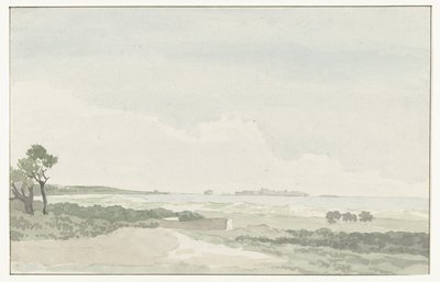 Vergezicht se setkal s městem Gallipoli Pohled do dálky na město Gallipoli (titul na objektu) Cesty po Itálii, Sicílii a Maltě - 1778 (název série) od Louis Ducros
