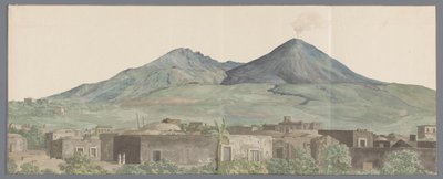 Vesuvius gezien vanaf Portici met lavastromen uit 1777, 1771 en 1731 Vesuv viděný z Portici s lávami z let 1777, 1771, 1731 (název na objektu) Cesty po Itálii, Sicílii a Maltě - 1778 (název série) od Louis Ducros