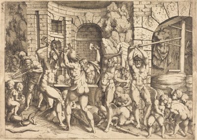 Forge of Vulcan od Louis Elle I after Francesco Primaticcio