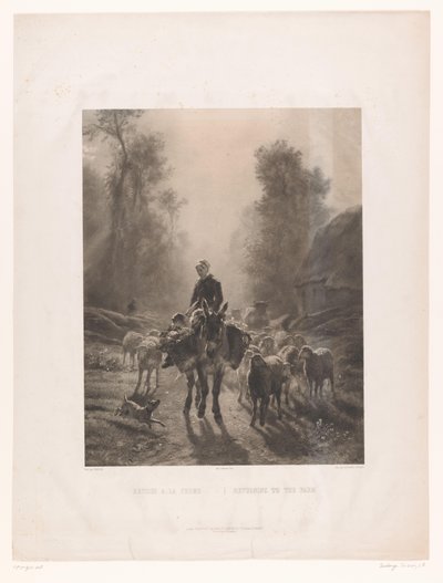 Farmář s dobytkem se vrací na farmu Návrat a la ferme / Návrat na farmu (název na objektu) od Louis Emmanuel Soulange Teissier