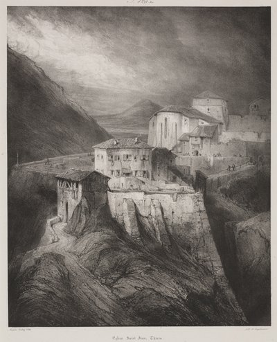 Kostel Saint Jean, Thiers, Auvergne od Louis Eugene Gabriel Isabey