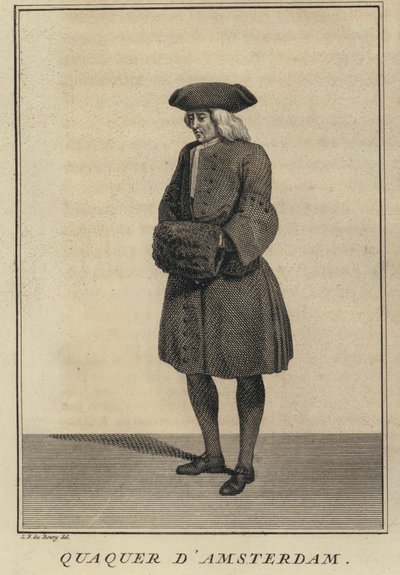 Quaker z Amsterdamu, Nizozemsko (rytina) od Louis Fabricius (after) Dubourg