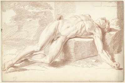 Mužský akt, ležící na zádech od Louis Fabritius Dubourg