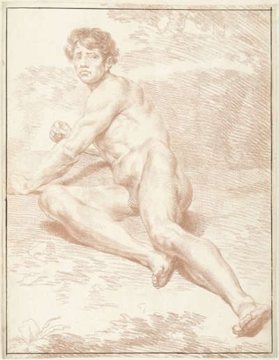 Mužský akt, ležící, vstávání od Louis Fabritius Dubourg