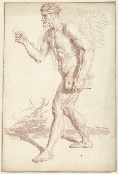 Mužský akt, chůze, vlevo od Louis Fabritius Dubourg