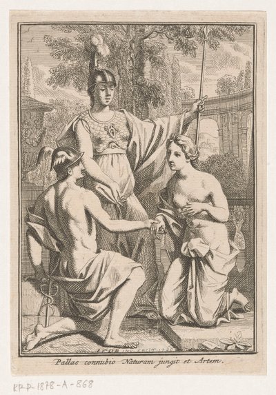 Minerva znovu spojuje Merkura a personifikaci přírody od Louis Fabritius Dubourg