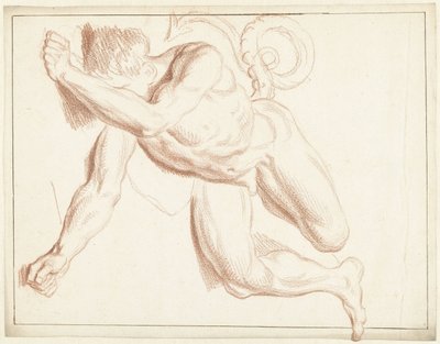 Studie mužského aktu, ležícího na boku od Louis Fabritius Dubourg