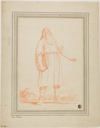 Stojící vousatý muž držící knihu od Louis Felix de la Rue