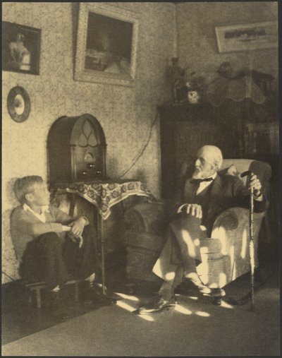 [Muž a chlapec sedící ve studovně] od Louis Fleckenstein