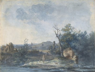 Postavy na venkovské cestě, n. d. od Louis Gabriel Moreau