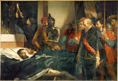 Poslední pocty hrabatům z Egmontu a Hoornu od bruselského velkovévody (malba na plátně) od Louis Gallait