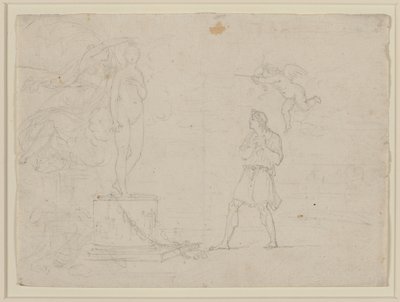 Study For Pygmalion And Galatea, c.1797 (křída na papíře) od Louis Gauffier