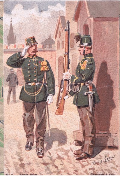 Lovci na nohou, pohlednice od Louis Geens