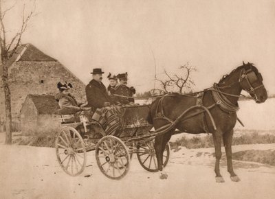 Muži a ženy v kočáru taženém koňmi, 1937 od Louis Guichard