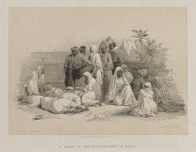 Egypt a Núbie, svazek III: Na trhu s otroky v Káhiře, 1849. od Louis Haghe
