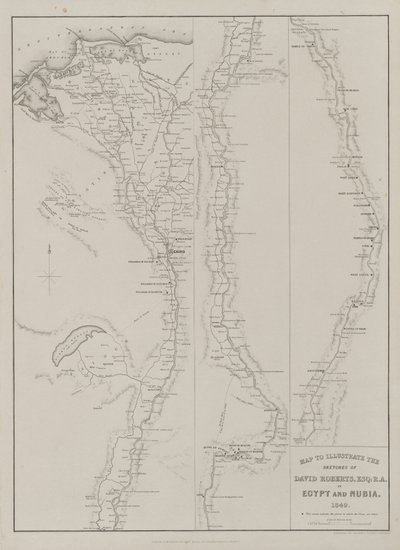 Egypt and Nubia, Volume III: Map to Illustrate the Sketches of David Roberts, Esq...1849, 1849. od Louis Haghe