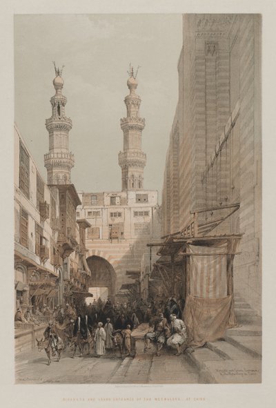 Egypt a Núbie, svazek III: Minarety a velký vchod Metwaleyů, v Káhiře od Louis Haghe