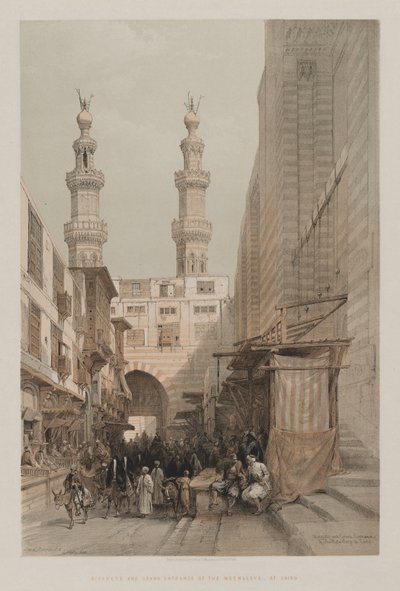 Egypt a Núbie, svazek III: Minarety a velký vchod Metwaleyů, v Káhiře, 1848. od Louis Haghe