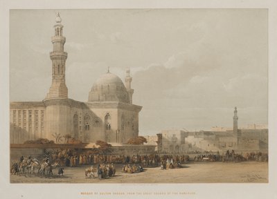 Egypt a Núbie, svazek III: Mešita sultána Hassana, z Velkého náměstí Rameyleh, 1849. od Louis Haghe