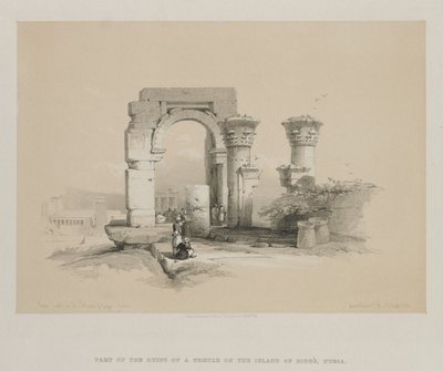 Egypt a Núbie, svazek II: Ruiny - Chrám na ostrově Biggeh, Núbie, 1847. od Louis Haghe