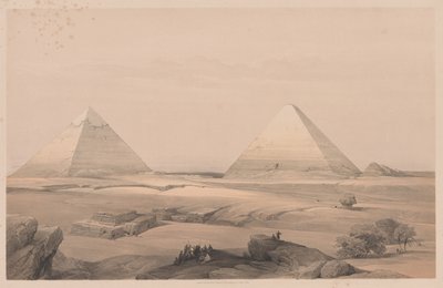 Egypt a Núbie: svazek I - č. 3, pyramidy v Gizeh, 1838. od Louis Haghe