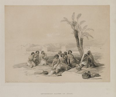 Egypt and Nubia, Volume I: Habessinian Slaves Resting at Korti-Nubia, 1847. od Louis Haghe