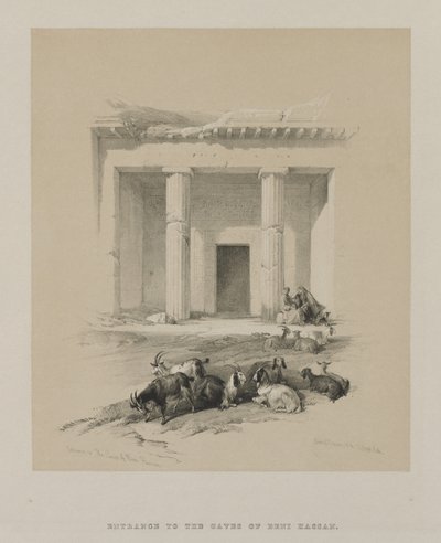 Egypt a Núbie, svazek I: Vstup do jeskyní Beni-Hasan od Louis Haghe