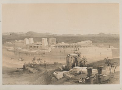 Egypt a Núbie, svazek I: Celkový pohled na ostrov Philae, Núbie, 1846. od Louis Haghe