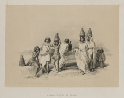 Egypt a Núbie, svazek I: Núbijské ženy v Kortie, na Nilu od Louis Haghe