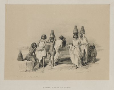 Egypt a Núbie, svazek I: Núbijské ženy v Kortie, na Nilu, 1847. od Louis Haghe