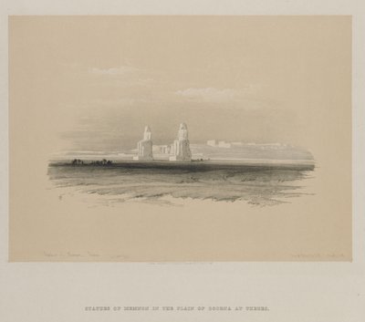 Egypt a Núbie, svazek I: Memnonovy sochy, Théby, 1846. od Louis Haghe