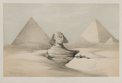 Egypt a Núbie, svazek I: Velká sfinga, pyramidy Gezeeh, 1846. od Louis Haghe