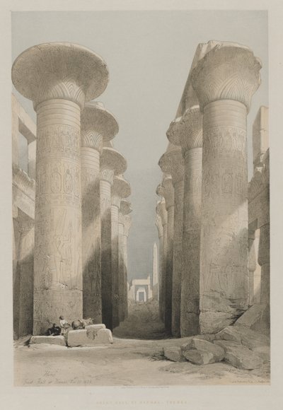 Egypt a Núbie, svazek I: Théby, Velká síň v Karnacu, 1848. od Louis Haghe
