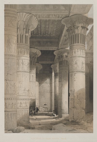 Egypt a Núbie, svazek I: Pohled pod Grand Portico chrámu, Philae od Louis Haghe