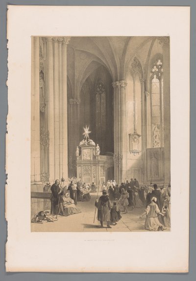 Pohled na relikviář tří králů v kolínské katedrále La chasse des trois rois a Cologne (název na objektu) od Louis Haghe