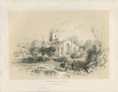 Handsworth Church: litografie, nd [1806-1885] od Louis Haghe
