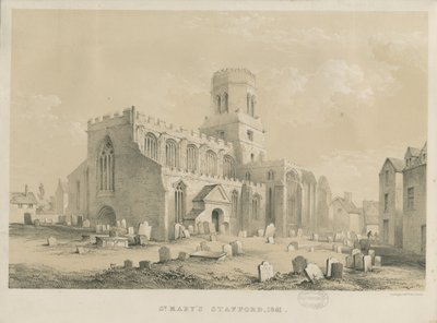 Stafford - Kostel Panny Marie: litografie, 1841 od Louis Haghe