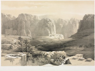 Svatá země, Sýrie, Idumea, Arábie, Egypt a Núbie (svazek III): Petra, pohled na jih od Louis Haghe