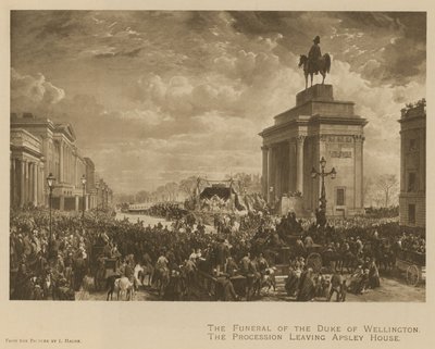 Pohřeb vévody z Wellingtonu; průvod opouštějící Apsley House od Louis Haghe