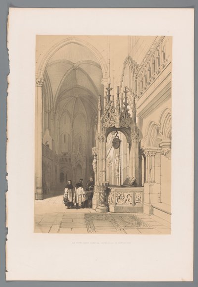 Vodopád od Dom van Regensburg Svatá studna v katedrále v Řezně (název na objektu) od Louis Haghe