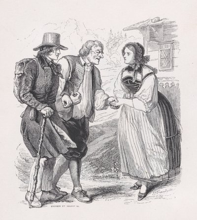 The Traveler from The Complete Works of Béranger, 1836. Tvůrci: Louis-Henri Brevière, Cesar-Auguste Hebert. od Louis Henri Brevière, Cesar Auguste Hebert