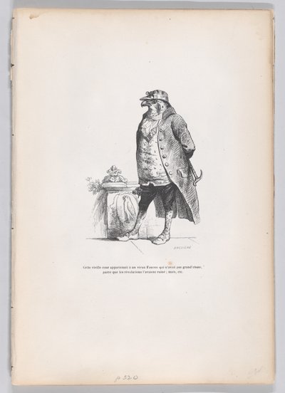 Na tomto starém dvoře je zřejmě starý sokol... ze scén ze soukromí a hospody..., ca. 1837-47. od Louis Henri Brévière