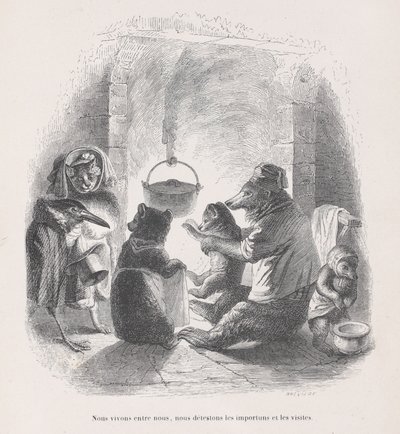 Žijeme mezi sebou, nenávidíme nepříjemnosti a návštěvy ze scén z..., cca. 1837-47. od Louis Henri Brévière