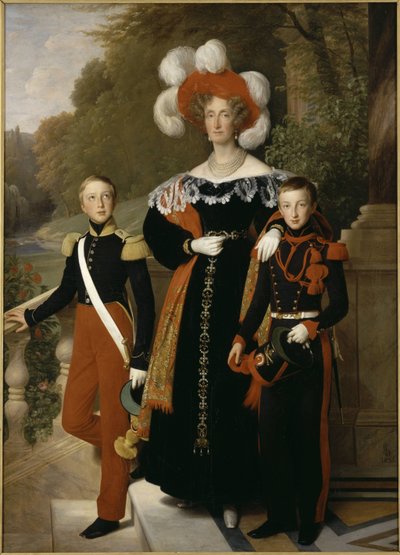 Královna Marie-Amélie se svými dětmi od Louise Marie Jeanne Hersent