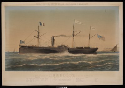 New York  Havre Steam Navigation Company Americká poštovní parní loď Humboldt, D Lines, velitel od Louis Honore Gamain