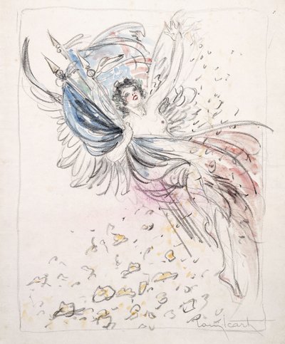 Dívka s vlajkami od Louis Icart