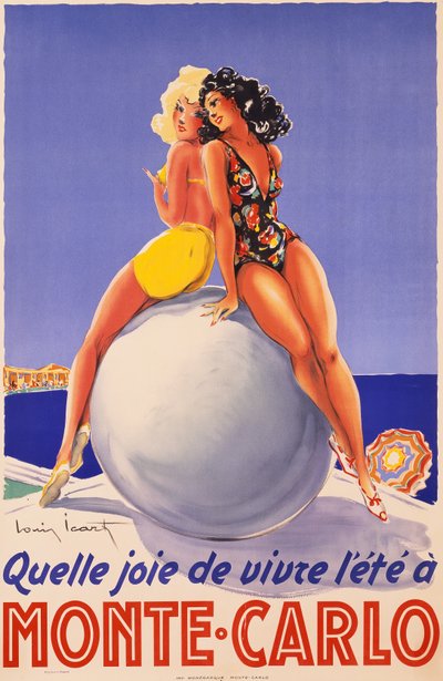 Monte Carlo, asi 1948 (barevná litografie) od Louis Icart
