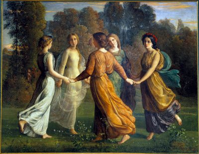 Báseň duše; Sluneční paprsky. Obraz Anne Francois Louis Janmot (1814-1892) od Louis Janmot