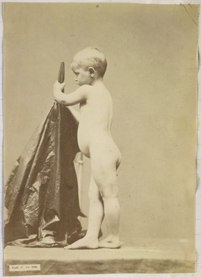 Studie nahého dítěte při pohledu ze strany od Louis Jean Baptiste Igout (attributed to)