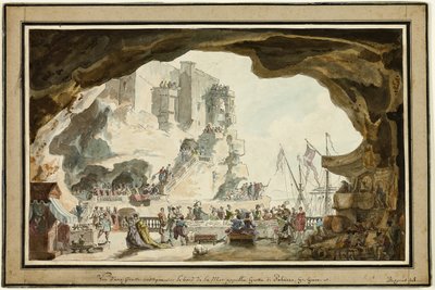 Pohled na Grotta di Palazzo s banketem od Louis-Jean Desprez